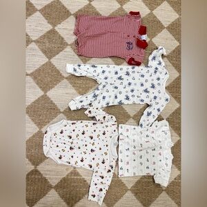 Lot 90s OshKosh B’Gosh baby onesie romper coverall embroidered boy teddy bear